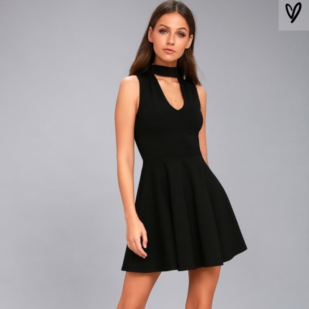 Lulu’s Loving You is Easy black skater dress